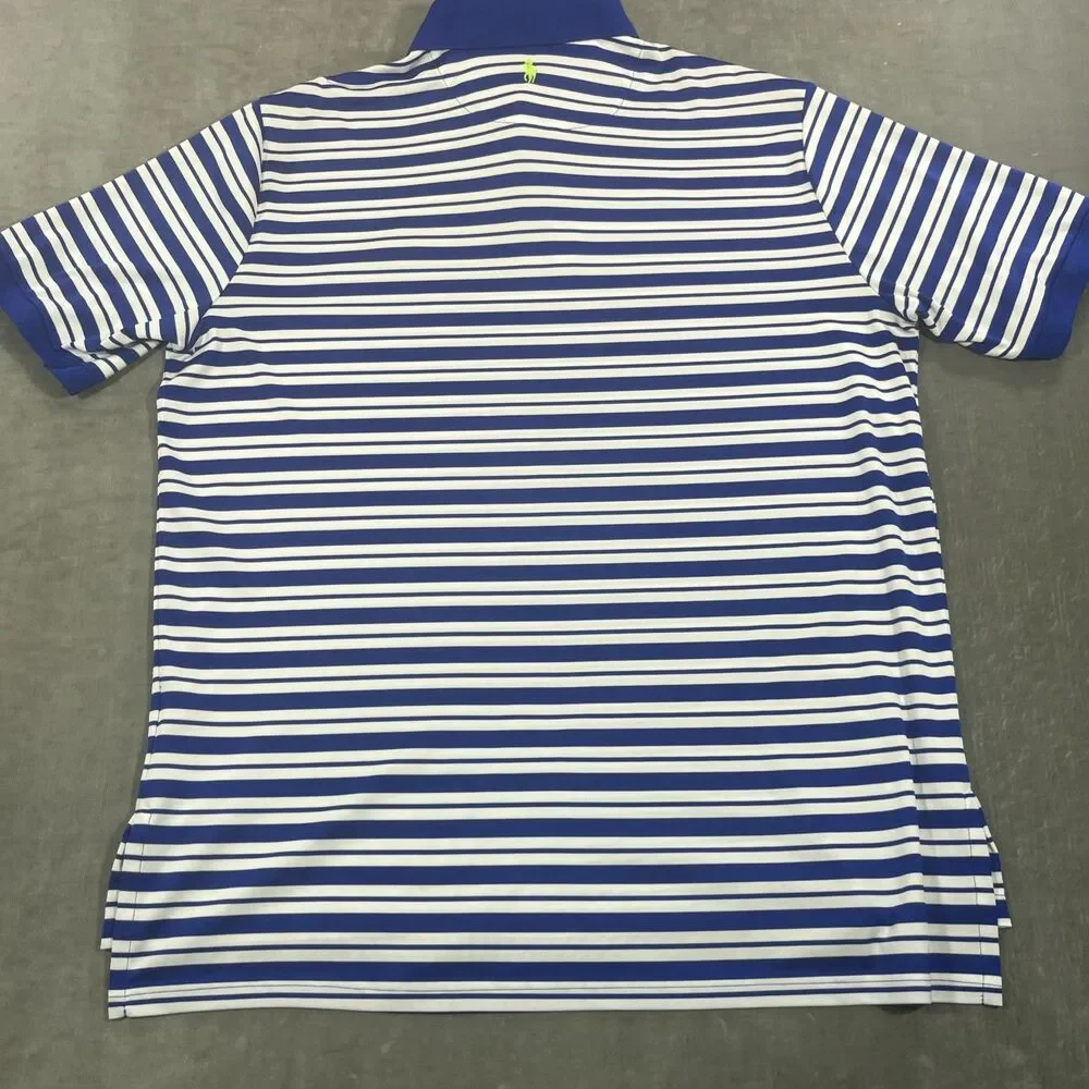 Polo‎ Golf Ralph Lauren Mens XL Blue Stripe Golf Polo Shirt